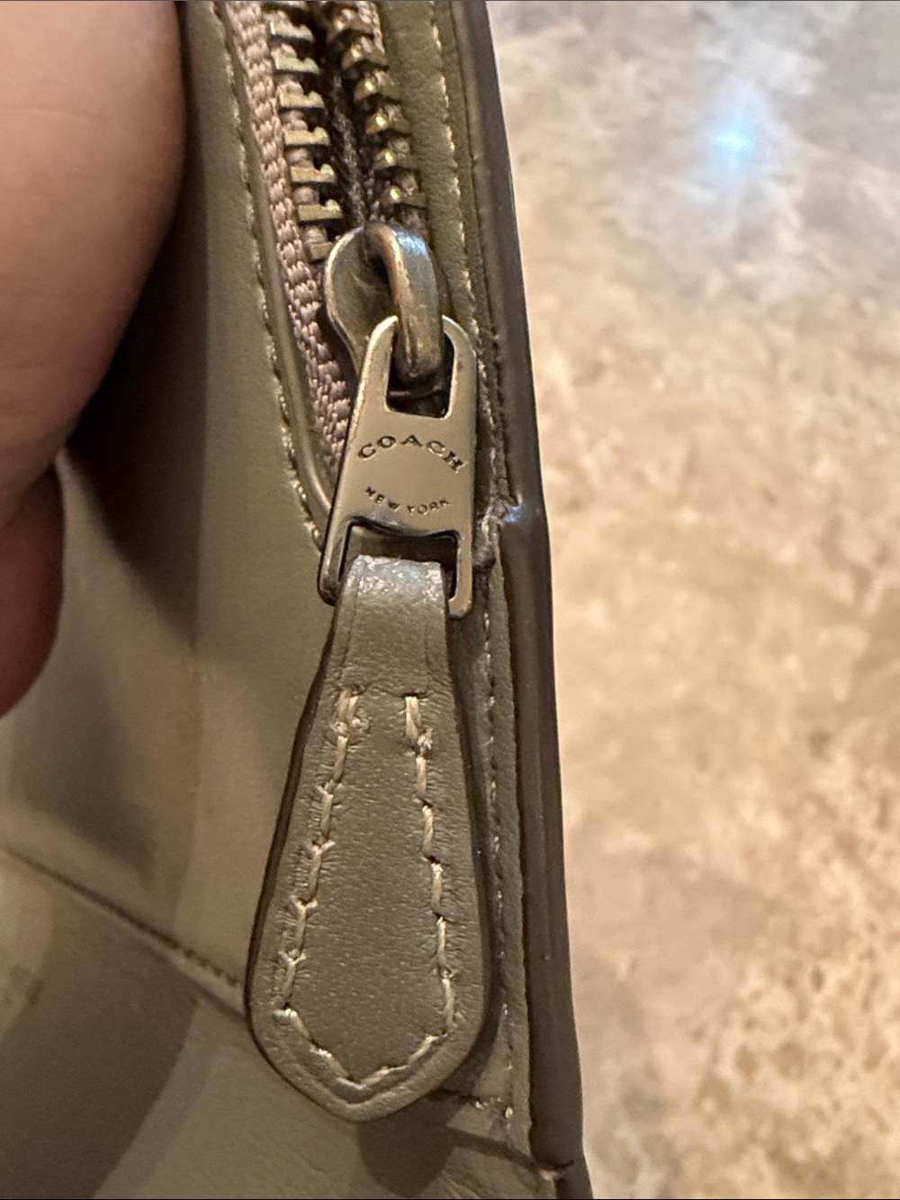 Coach Gray Leather Wallet Logo in gun metal gray slim design - Picture 9 of 14